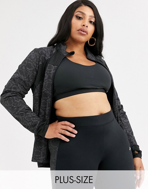 Only Play Hiss curvy zip up jacket in black