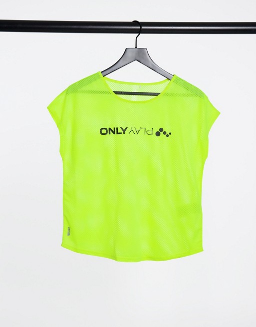 Only Play Jacei loose short sleeve training tee in yellow