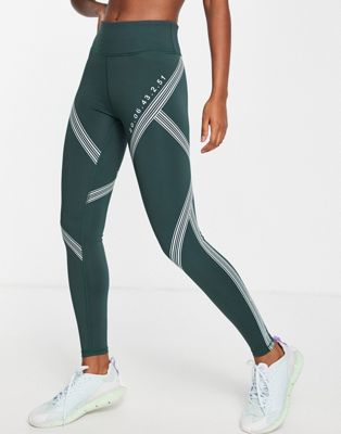 Only Play leggings with taping detail in forest green