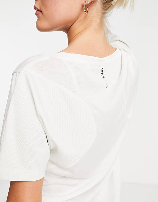 Sportswear Only Play loose t-shirt with mesh back panels in white 