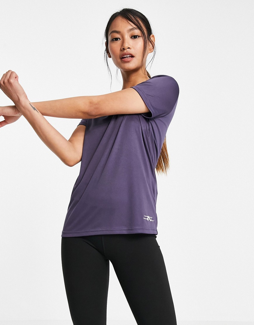 Only Play loose training short sleeve tee in dark stone-Neutral