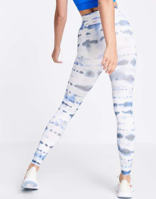 Only Play - Naadloze performance sportlegging in blauwe tie-dye, deel van co-ord set, 2 van 4