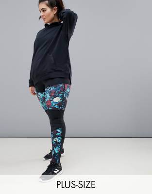 Only Play Plus colour block printed leggings