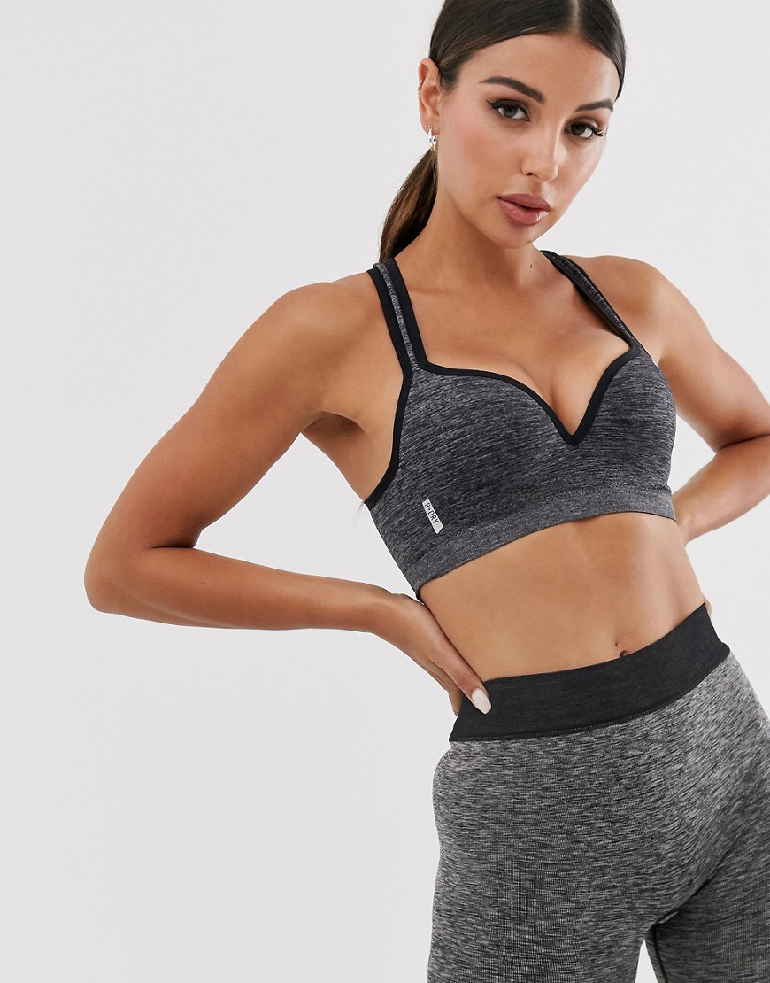 Only Play seamless quick dry padded sports bra-Black