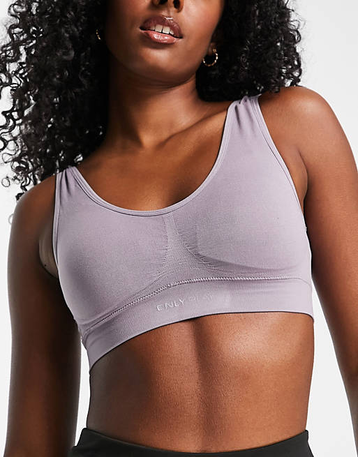Only Play seamless sports bra in slate grey