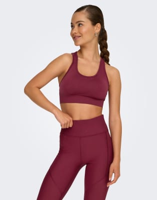 Only Play - Sport bh in rhododendron rood | ASOS
