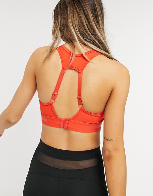 Only Play sports bra with back fastening in orange