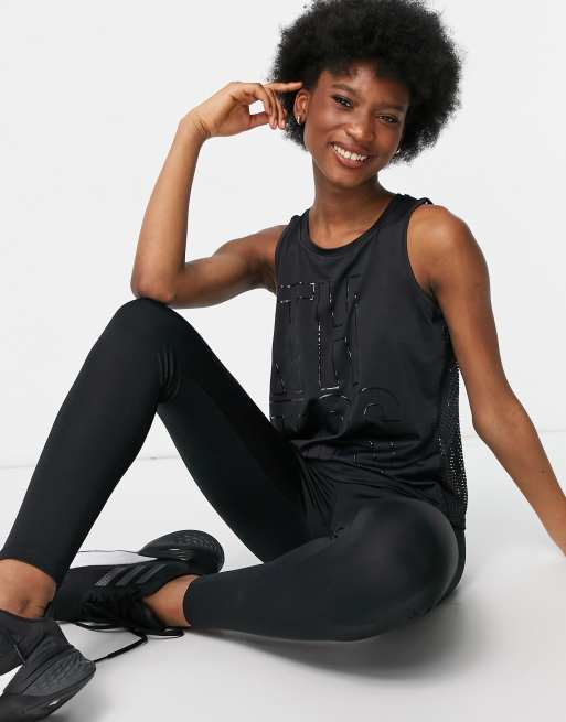Only Play sports performance mesh back singlet in black
