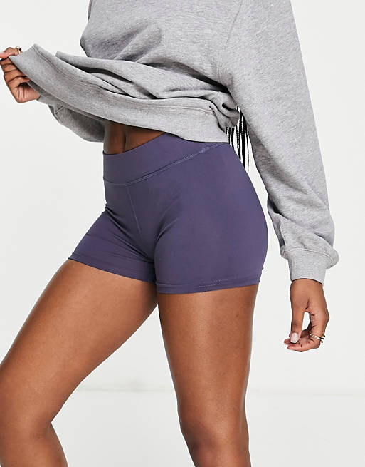 Only Play sugar red tight shorts in grey stone