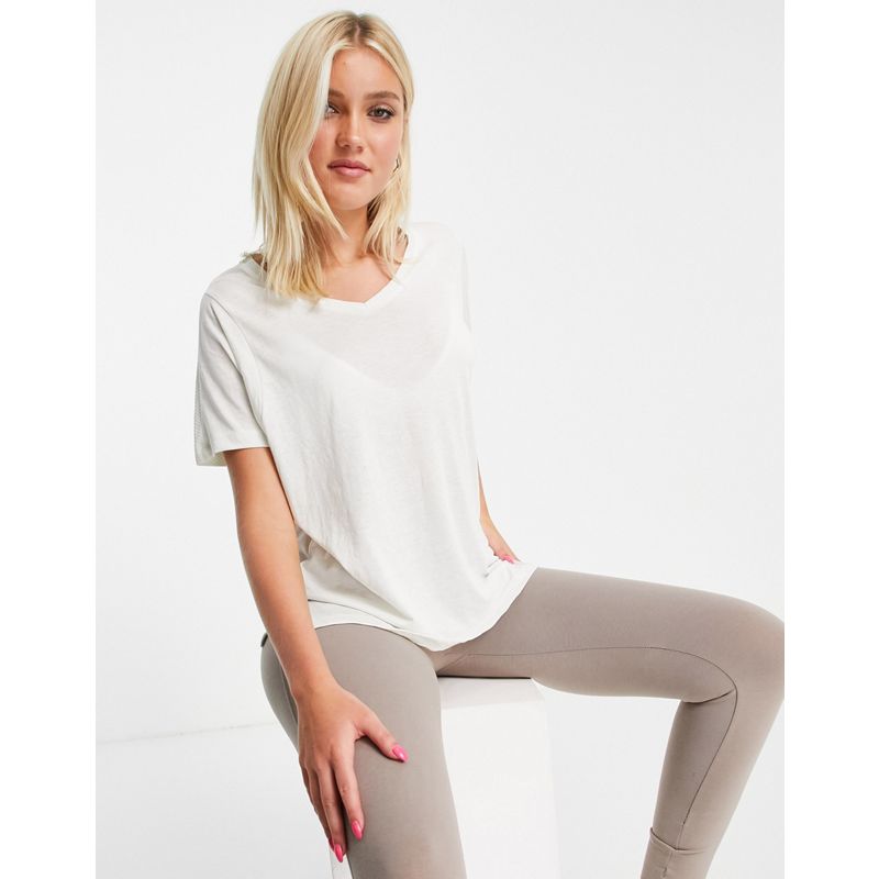 Donna Activewear Only Play - T-shirt ampia con pannelli in rete sulla schiena bianca