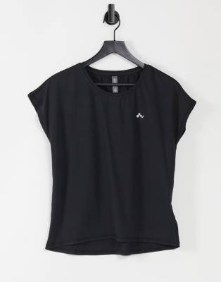 Only Play - Weites Sport-T-Shirt mit sehr kurzen Ärmeln in Schwarz