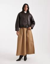 Miss Selfridge peplum knit cardigan in chocolate