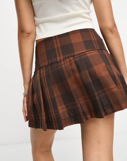 Pleated plaid clearance micro mini skirt