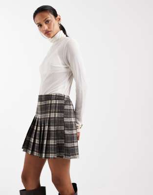 Only Pleated Mini Skirt In Multi