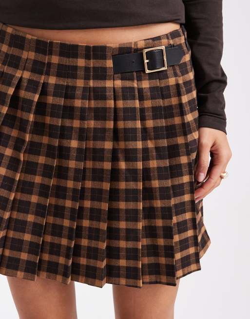 YILON♡ BELT CHECK MINI SKIRT
