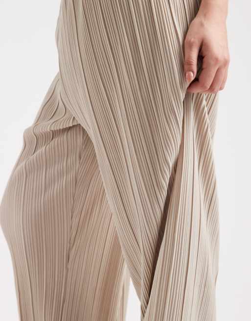 ONLY - Plissé broek met wijde pijpen in crème, 5 van 5