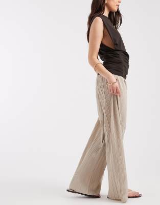 ONLY plisse wide leg trousers in cream
