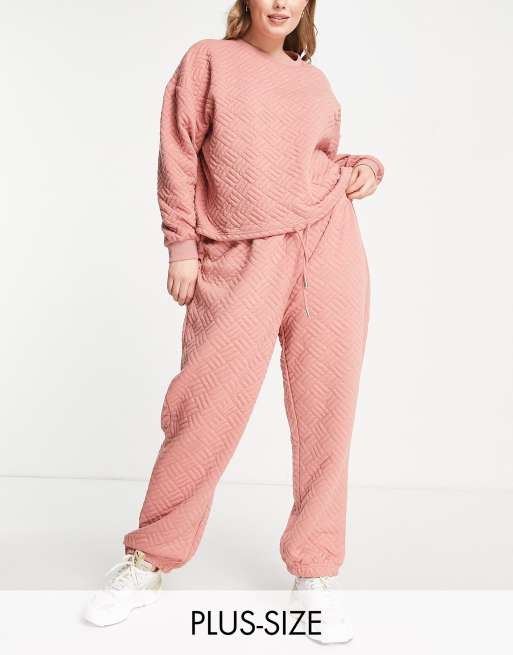 Only Plus high waisted trackies in pink