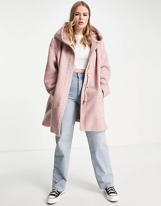 The actual Preference Doctrine Only Plus – Wollmantel mit Kapuze in Rosa | ASOS