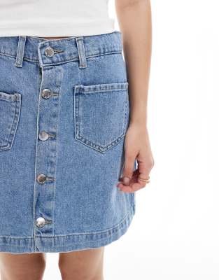 Only Pocket Detail Denim Mini Skirt