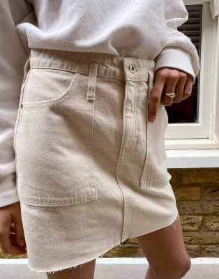 cream jean skirt