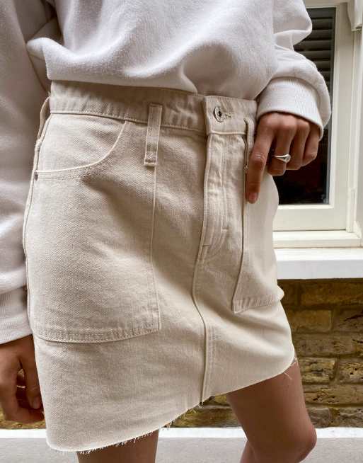 Cream denim outlet skirt