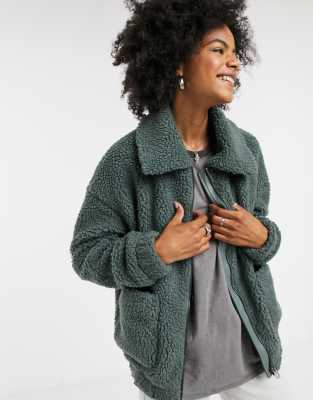 Dark green teddy outlet jacket