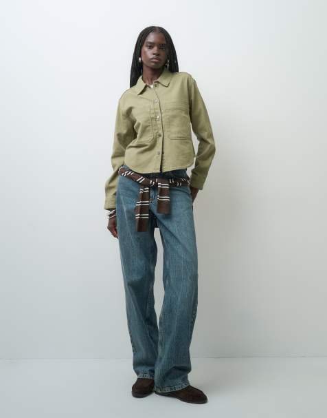 ONLY pocket details shacket in light khaki - view 1