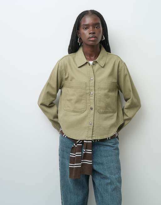 ONLY pocket details shacket in light khaki, 2 of 4