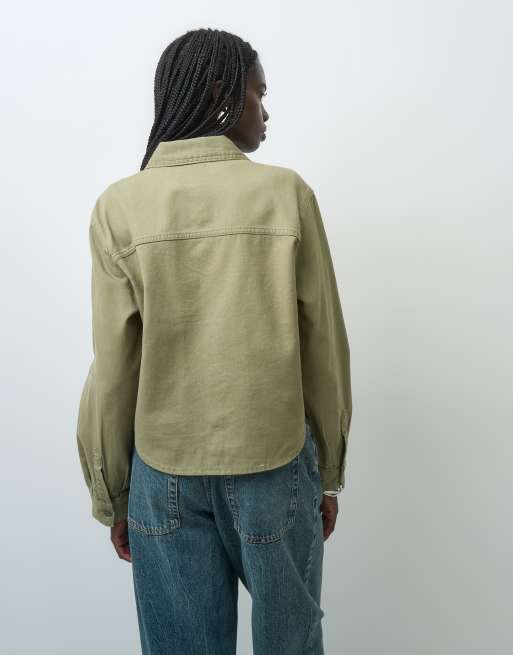 ONLY pocket details shacket in light khaki, 4 of 4