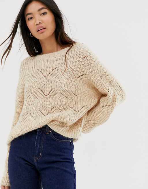 Only pointelle jumper in beige | ASOS