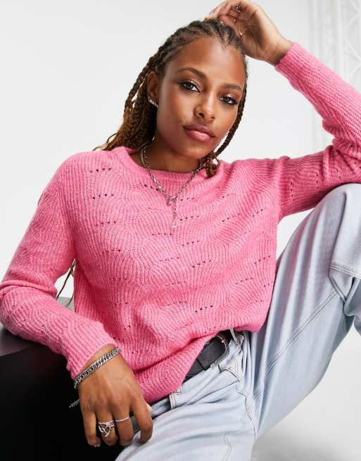 Pink 2025 pointelle jumper