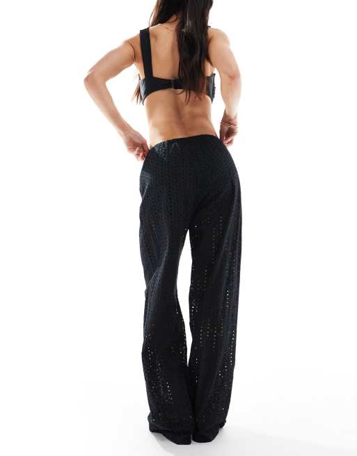 ONLY pointelle pants with shorts insert in black, 2 of 5