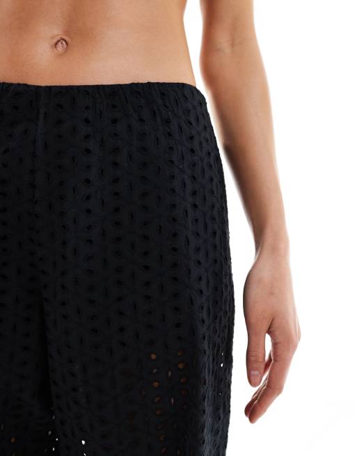 ONLY pointelle pants with shorts insert in black, 3 of 5