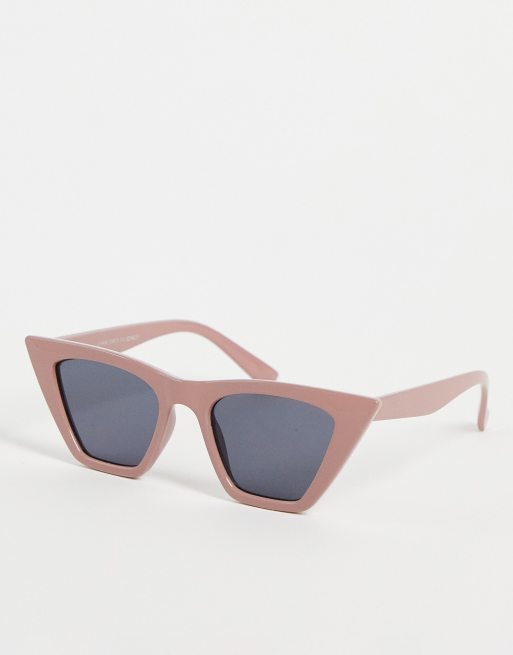 Only Pointy Cat Eye Sunglasses In Rose Pink Asos