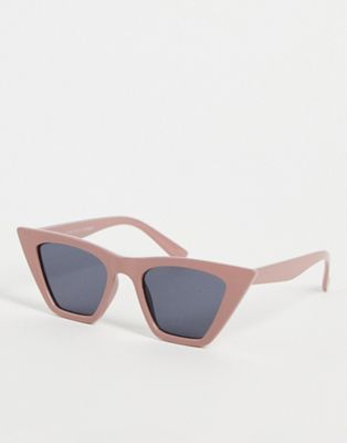 Only pointy cat eye sunglasses in rose pink