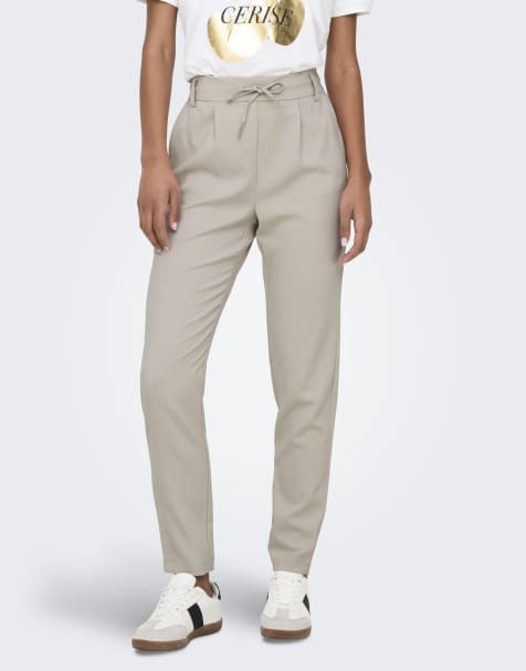 ONLY Poptrash-Aiden Life byxor i regular fit i beige - view 1