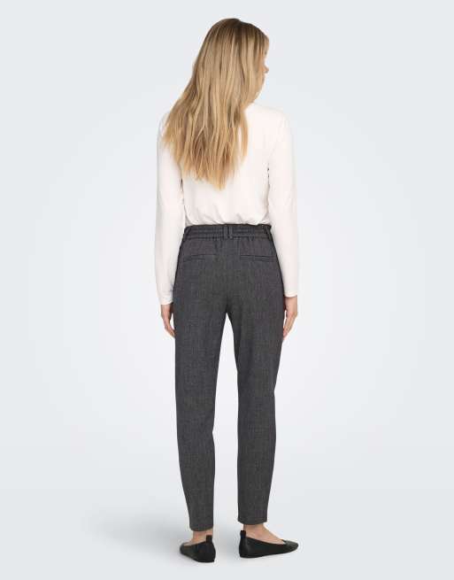 ONLY Poptrash-Elise regular fit melange trousers in grey, 2 of 7