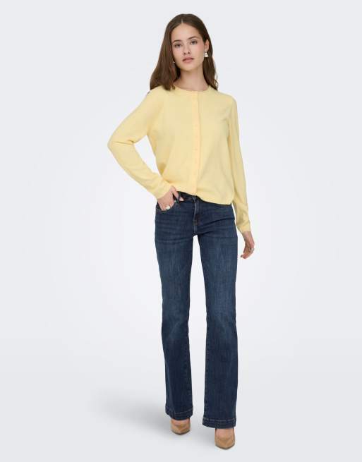 ONLY Power mid rise flared push-up jeans in blue denim, 3 of 7