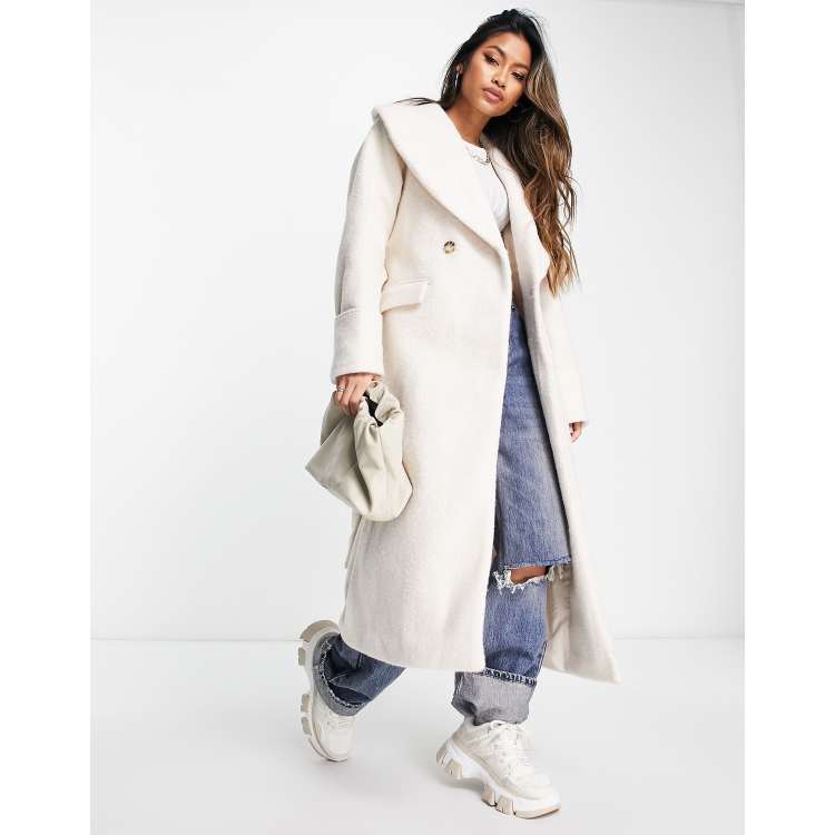 Topshop ivory boucle coat sale