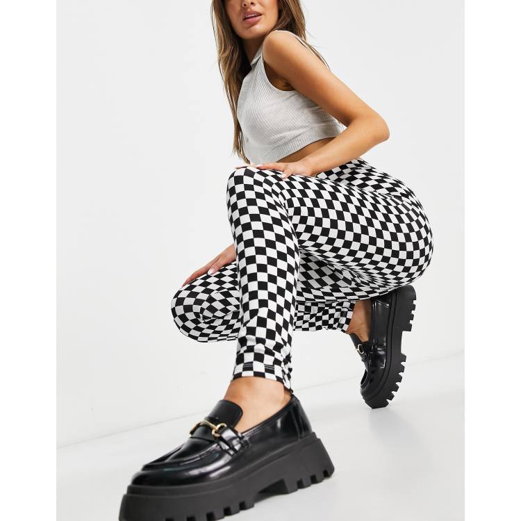 Checkered print leggings best sale