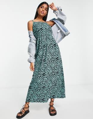 Only Printed Maxi Dress In Green