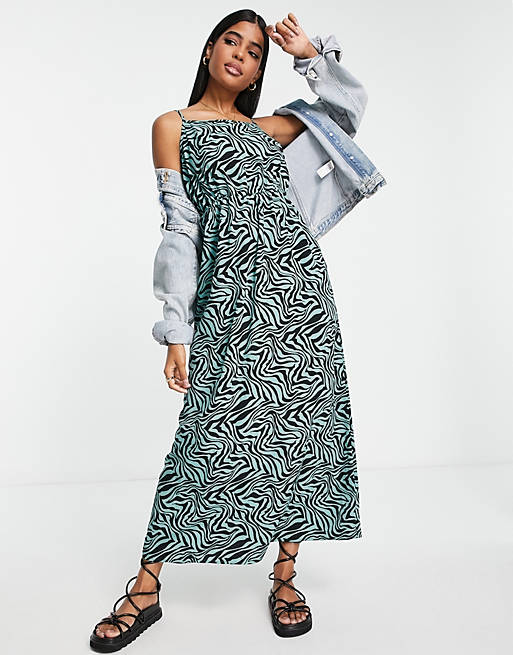 Only printed maxi dress in green