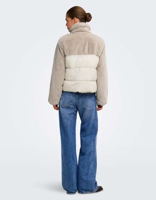 ONLY Puffer jacket in moonbeam, 2 of 7