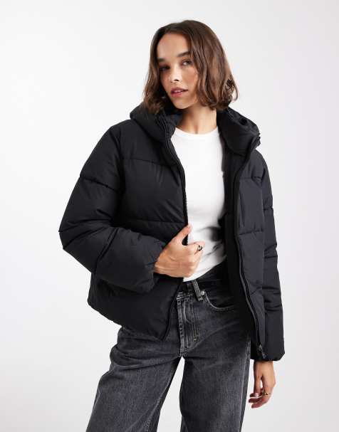ONLY puffer jacket with hood in black - view 1