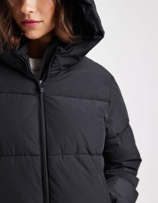 Only Puffer Jacket With Hood In Black