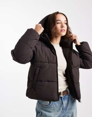 Only Puffer Jacket With Hood In Black