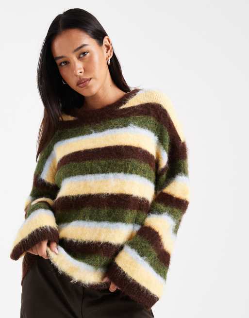 ONLY - Pull col rond avec rayures - Vert, 4 de 4
