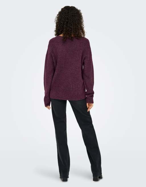 ONLY pull en maille mauve bordeaux, 2 de 7
