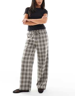 Only Pull On Wide Leg Pants In Gray